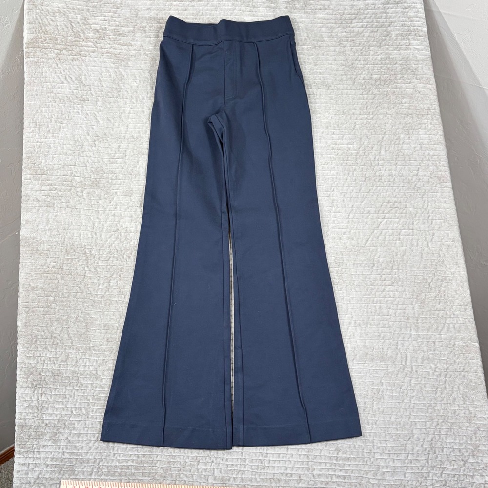 Spanx Perfect Pant Hi-Rise Flare Navy Blue Ponte Trousers 20252Q XS Petite